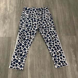 Royal Blue Leopard Workout Leggings Size Medium
